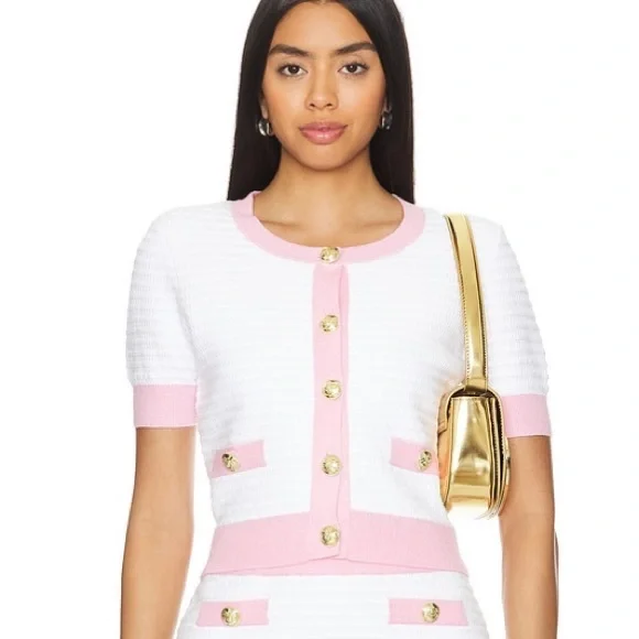 Harper cardigan in white and pink - Brand NEW, with tags, gorgeous! So cute!!! - Picture 1 of 6